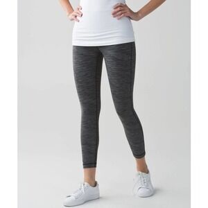 Lululemon High Times Luon 7/8 Leggings Diamond Jacquard Space Dye Black Gray 4